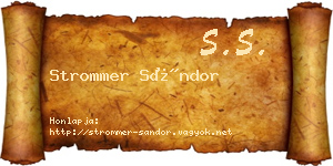 Strommer Sándor névjegykártya
